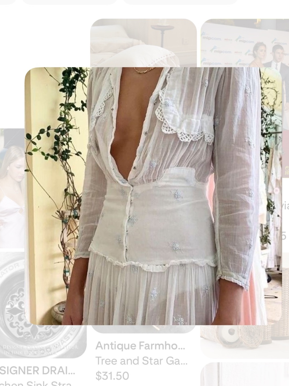 With Jean Dayna dress, Sheer White Embroidered Dress